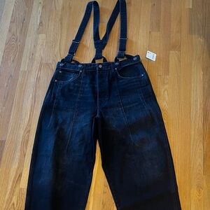 Suspender Relaxed Fit Denim Jeans